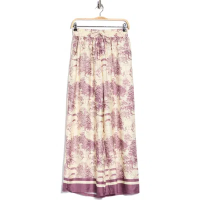 Joie Safari Print Wide Leg Pull-on Pants In Purple