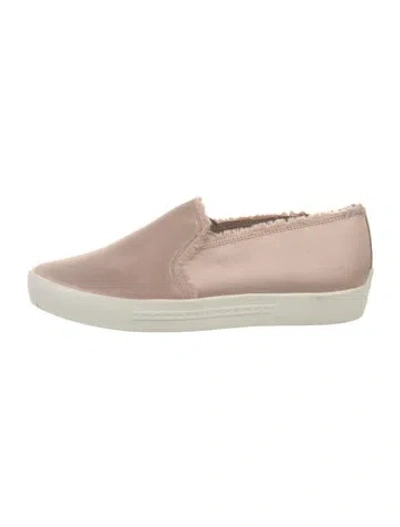 Pre-owned Joie Satin Raw-edge Trim Sneakers In Pink