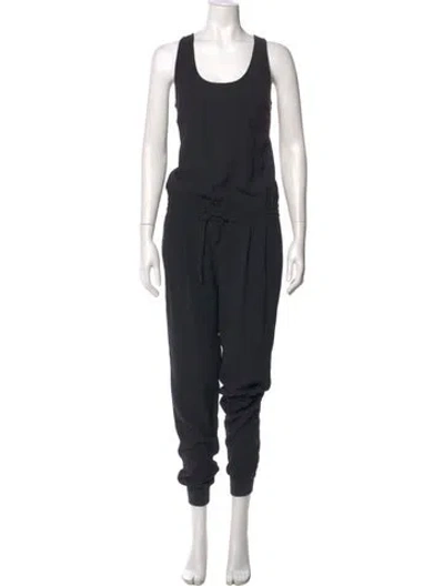 Pre-owned Joie Scoop Neck Jumpsuit In Black