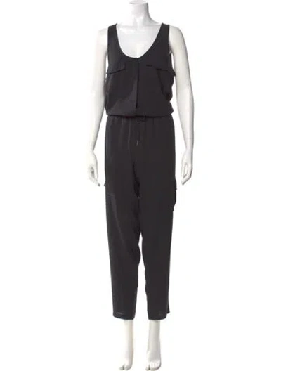 Pre-owned Joie Scoop Neck Jumpsuit In Gray