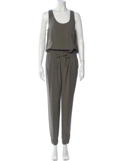 Pre-owned Joie Scoop Neck Jumpsuit In Green