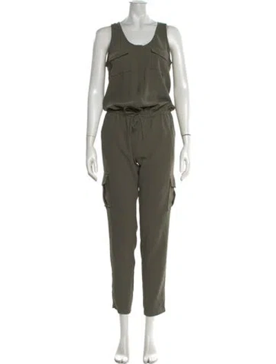 Pre-owned Joie Scoop Neck Jumpsuit In Green