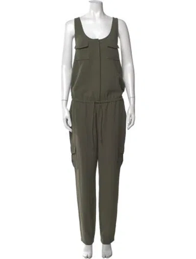 Pre-owned Joie Scoop Neck Jumpsuit In Green