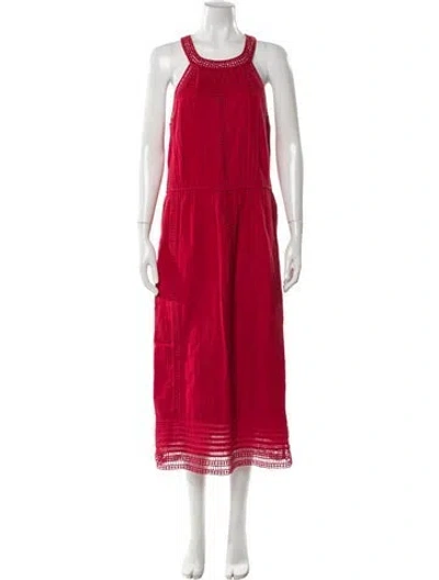 Pre-owned Joie Scoop Neck Long Dress In Red