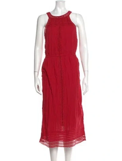 Pre-owned Joie Scoop Neck Long Dress In Red