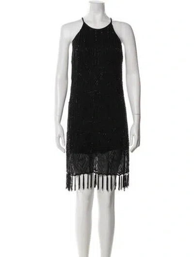 Pre-owned Joie Scoop Neck Mini Dress In Black