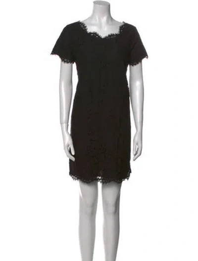 Pre-owned Joie Scoop Neck Mini Dress In Black