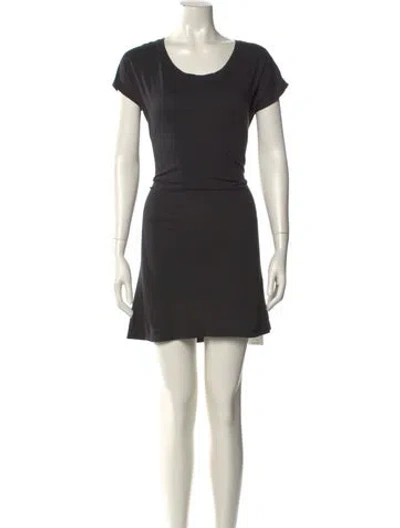 Pre-owned Joie Scoop Neck Mini Dress In Black