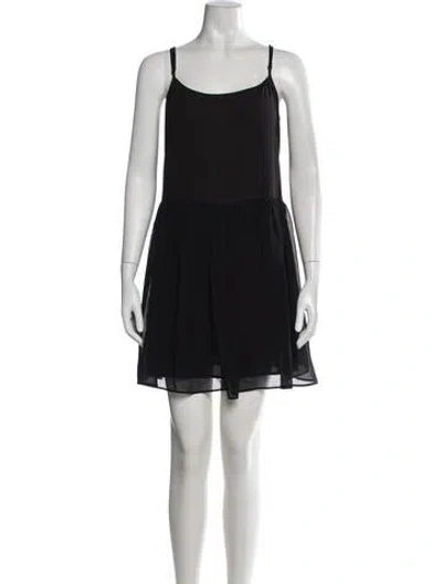 Pre-owned Joie Scoop Neck Mini Dress In Black