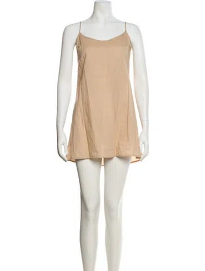 Pre-owned Joie Scoop Neck Mini Dress In Neutral