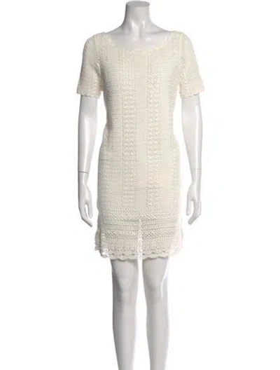Pre-owned Joie Scoop Neck Mini Dress In White