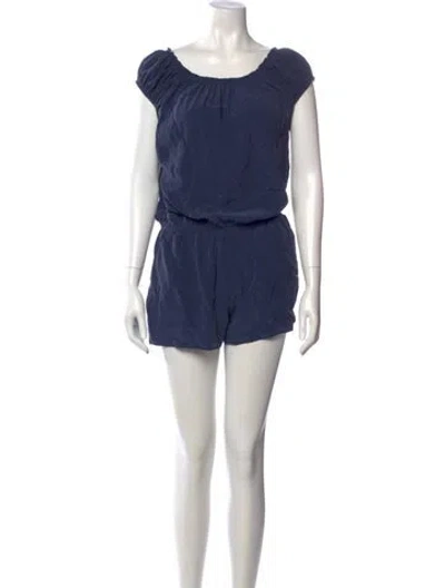 Pre-owned Joie Scoop Neck Romper In Blue