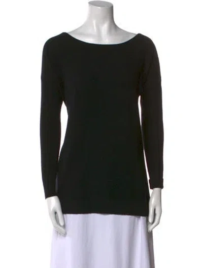 Pre-owned Joie Scoop Neck Sweater In Black