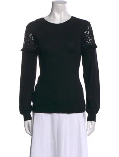Pre-owned Joie Scoop Neck Sweater In Black