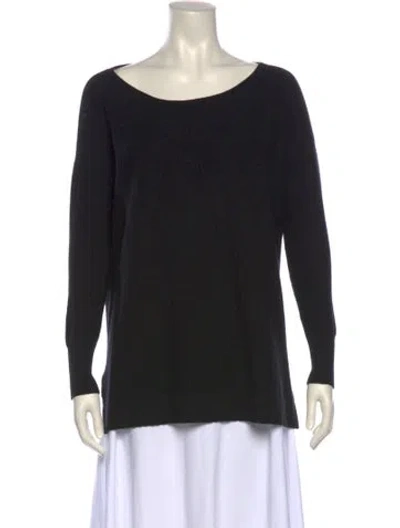 Pre-owned Joie Scoop Neck Sweater In Black