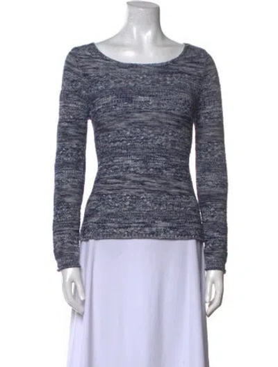 Pre-owned Joie Scoop Neck Sweater In Blue
