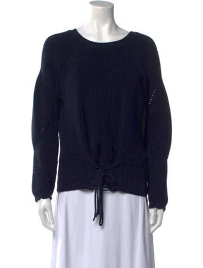 Pre-owned Joie Scoop Neck Sweater In Blue