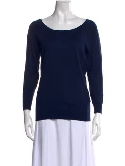 Pre-owned Joie Scoop Neck Sweater In Blue