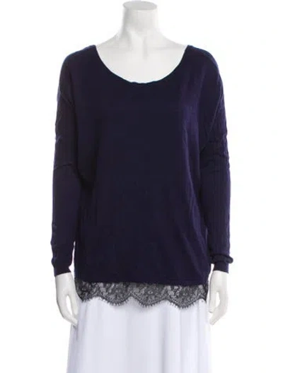 Pre-owned Joie Scoop Neck Sweater In Blue