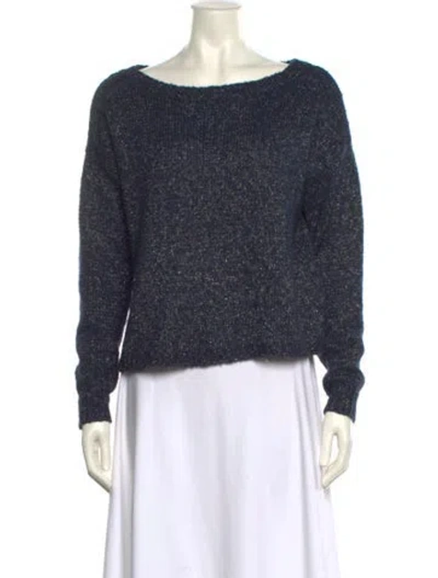 Pre-owned Joie Scoop Neck Sweater In Blue