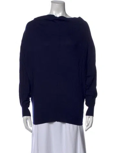 Pre-owned Joie Scoop Neck Sweater In Blue