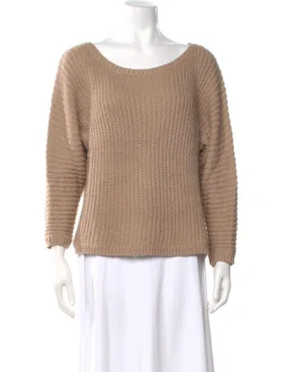 Pre-owned Joie Scoop Neck Sweater In Brown