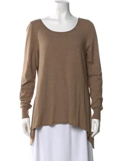 Pre-owned Joie Scoop Neck Sweater In Brown