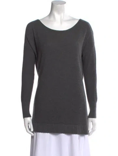 Pre-owned Joie Scoop Neck Sweater In Gray