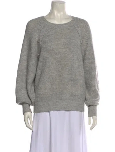 Pre-owned Joie Scoop Neck Sweater In Gray