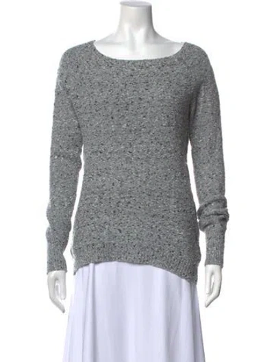 Pre-owned Joie Scoop Neck Sweater In Gray
