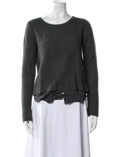 Pre-owned Joie Scoop Neck Sweater In Gray