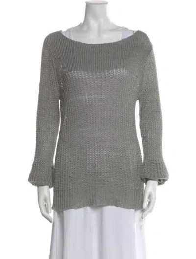 Pre-owned Joie Scoop Neck Sweater In Gray
