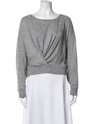 Pre-owned Joie Scoop Neck Sweater In Grey