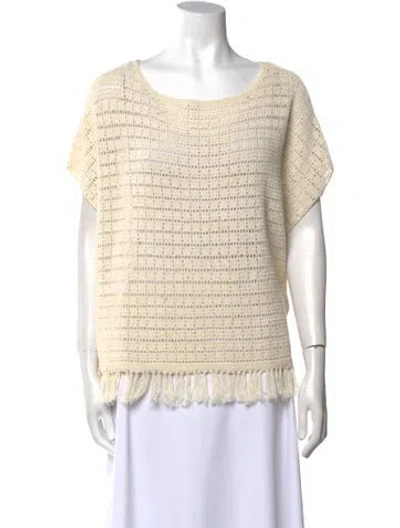 Pre-owned Joie Scoop Neck Sweater In Neutral