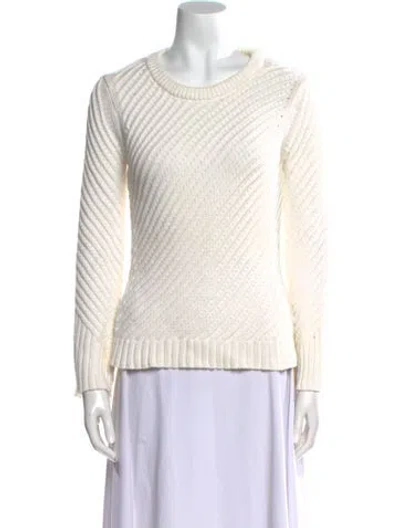 Pre-owned Joie Scoop Neck Sweater In Neutral