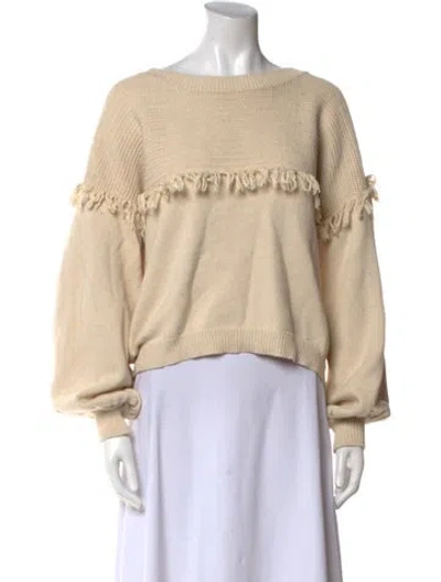Pre-owned Joie Scoop Neck Sweater In Neutral