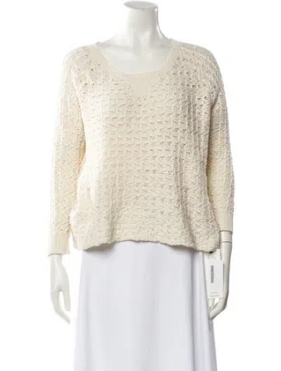 Pre-owned Joie Scoop Neck Sweater In Neutral