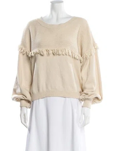 Pre-owned Joie Scoop Neck Sweater In Neutral