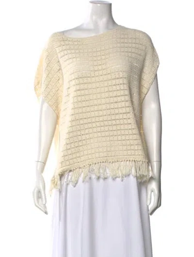 Pre-owned Joie Scoop Neck Sweater In Neutral