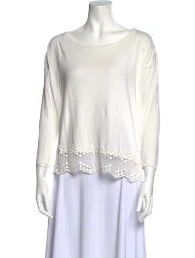 Pre-owned Joie Scoop Neck Sweater In White