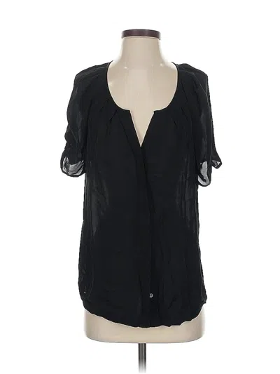 Pre-owned Joie Short Sleeve Blouse In Black