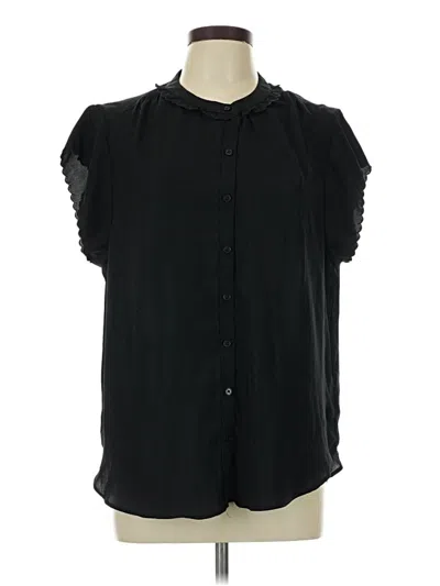 Pre-owned Joie Short Sleeve Blouse In Black