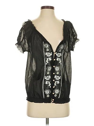 Pre-owned Joie Short Sleeve Blouse In Black