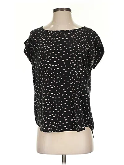 Pre-owned Joie Short Sleeve Blouse In Black