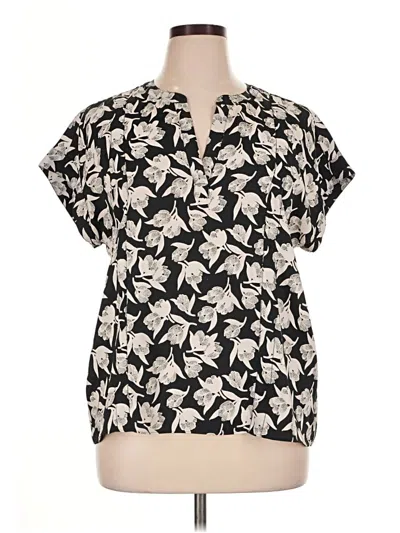 Pre-owned Joie Short Sleeve Blouse In Black