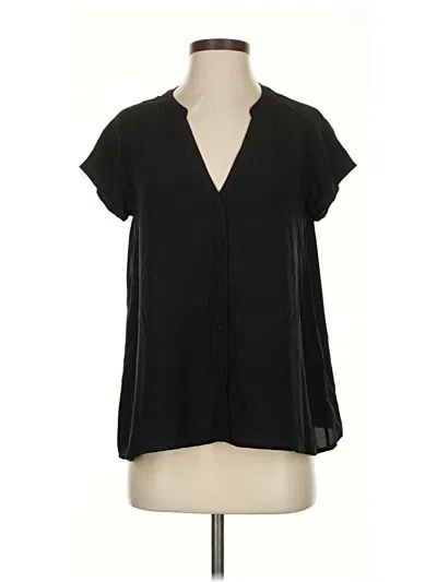 Pre-owned Joie Short Sleeve Blouse In Black