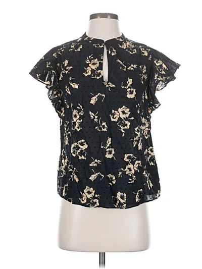 Pre-owned Joie Short Sleeve Blouse In Black