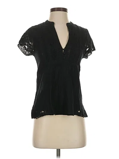 Pre-owned Joie Short Sleeve Blouse In Black