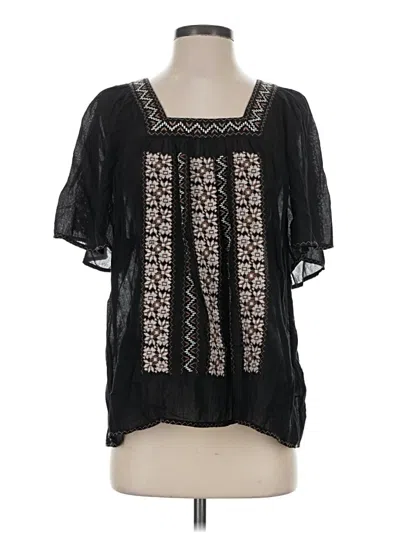 Pre-owned Joie Short Sleeve Blouse In Black
