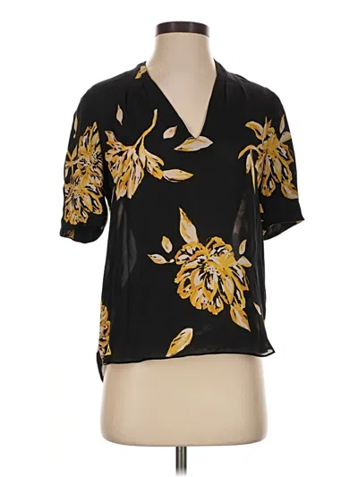 Pre-owned Joie Short Sleeve Blouse In Black